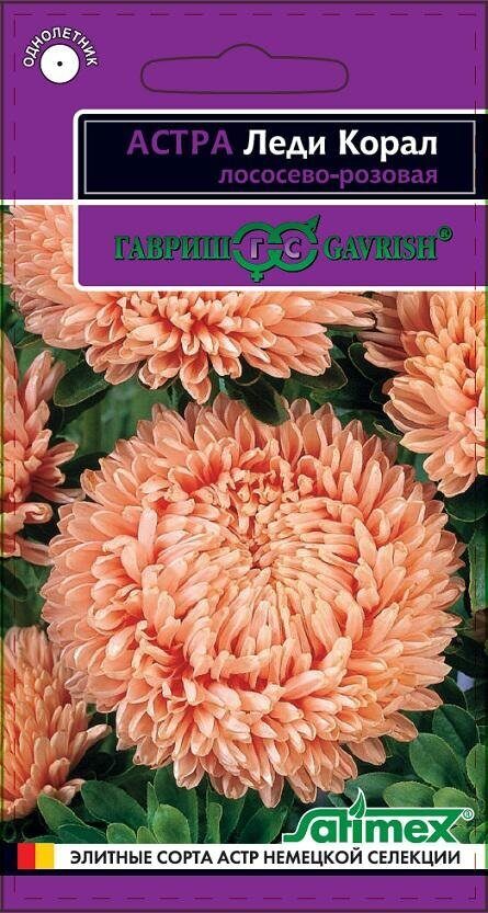 Астра Леди Коралл Лососево-розовая однолетник 0,05г (Гавриш)
