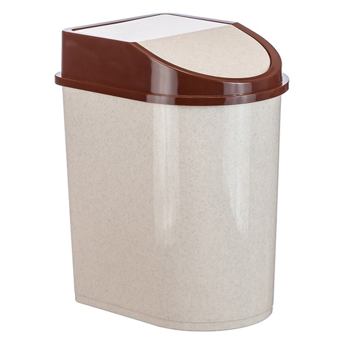 Контейнер для мусора 8л Бежевый мрамор 2481 (12шт) (М-пласт)