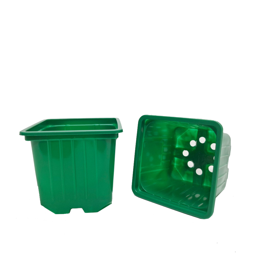 Горшок 0,4л 9*9*8 ЗЕЛЕНЫЙ КВ (Амина)(1500шт)