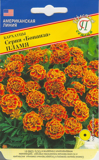 Бархатцы БОНАНЗА Пламя однолетник 10шт (Престиж)