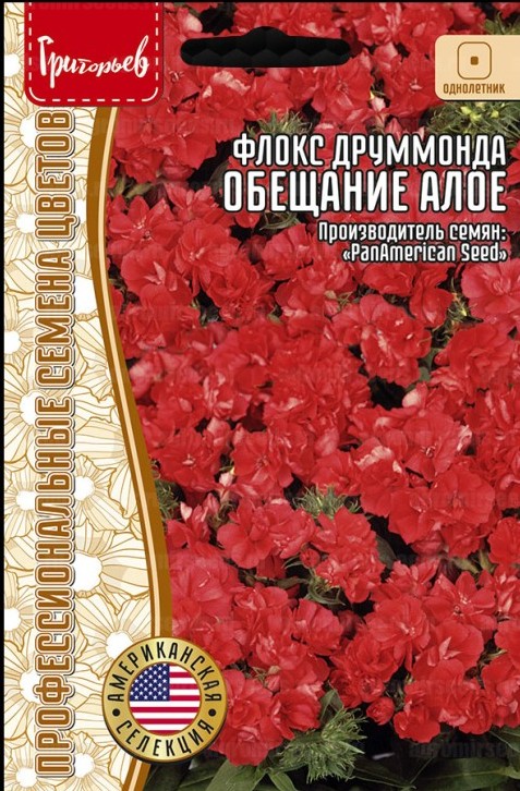 Флокс Обещание Алое махровый однолетник 5шт (Ред.сем)