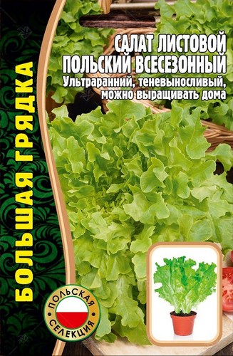 Салат Польский Всесезонный листовой Большая грядка 1000шт (Ред.сем)