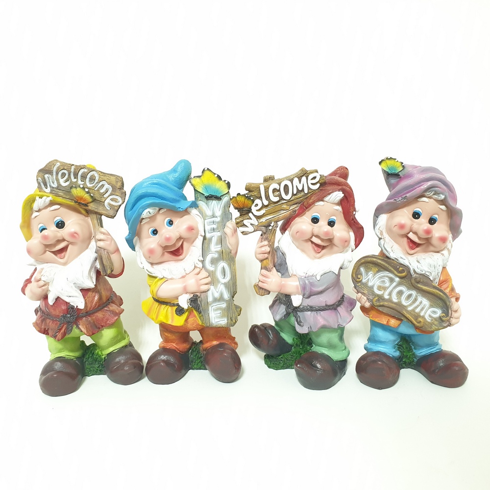 Садовая фигура Гном с табличкой WELCOME в ассортементе SBDSD14 (15*31см) (Сиб Сад)