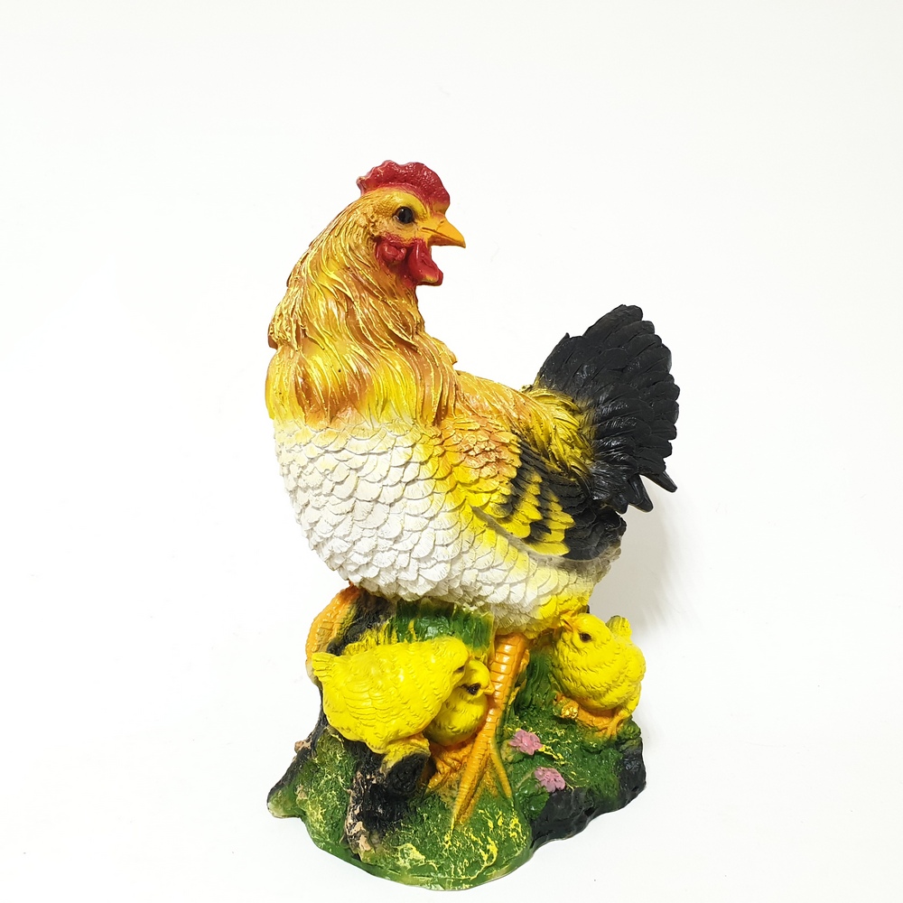 Садовая фигура Курица с цыплятами кубанская АФ 0072 (42*44см) (АгроФор)