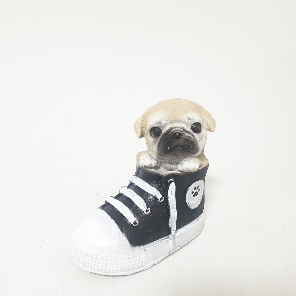 Садовая фигура Кед со щенком Мопса 12201 (16*17см) (ВПС)