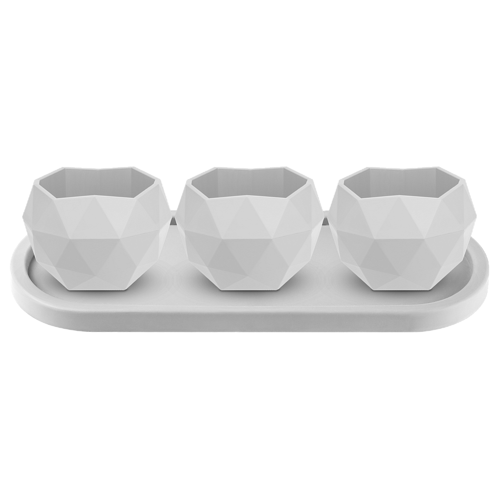 Амалия трио на подставке белый (0,45л*3шт) (ВМС)(16шт)