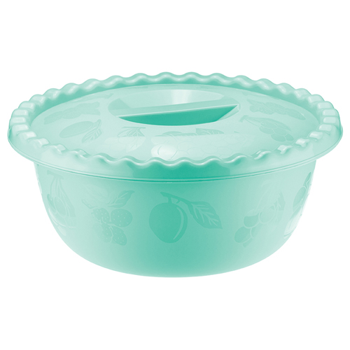 Миска 5л с крышкой круглая Аквамарин 1317 (20шт) (М-пласт)