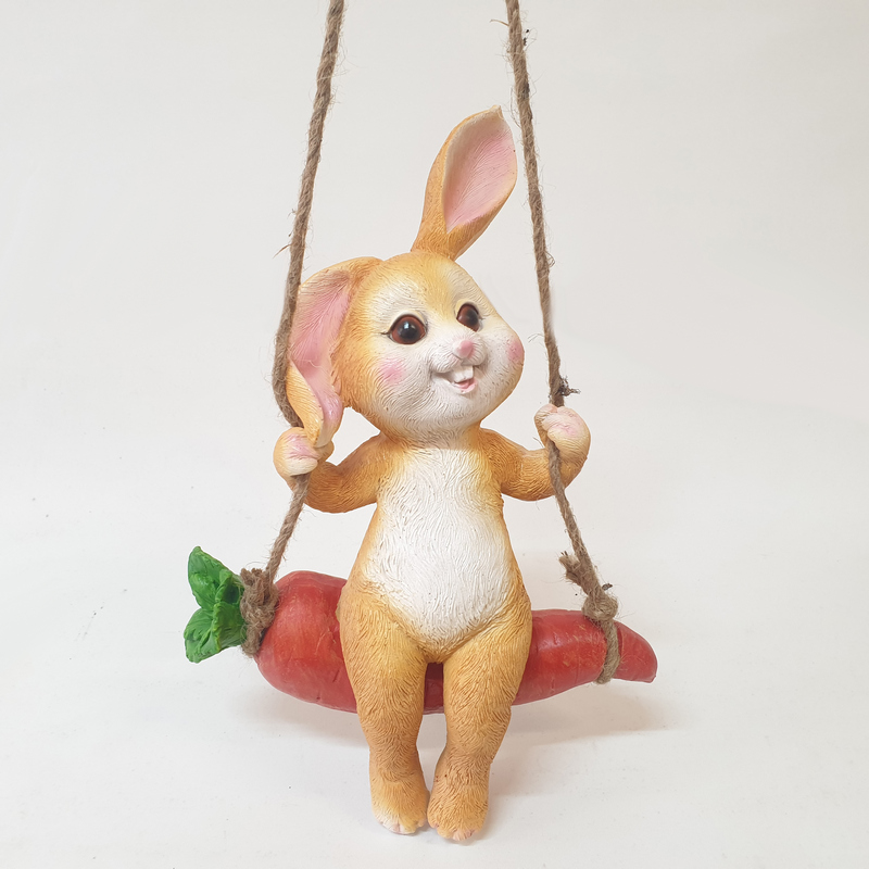 Садовая фигура Зайка на качелях SBO-155 (19*8*29см) (Сиб Сад)(16шт)