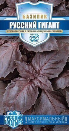 Базилик Русский гигант Фиолетовый Русский богатырь 0,1г  (Гавриш)