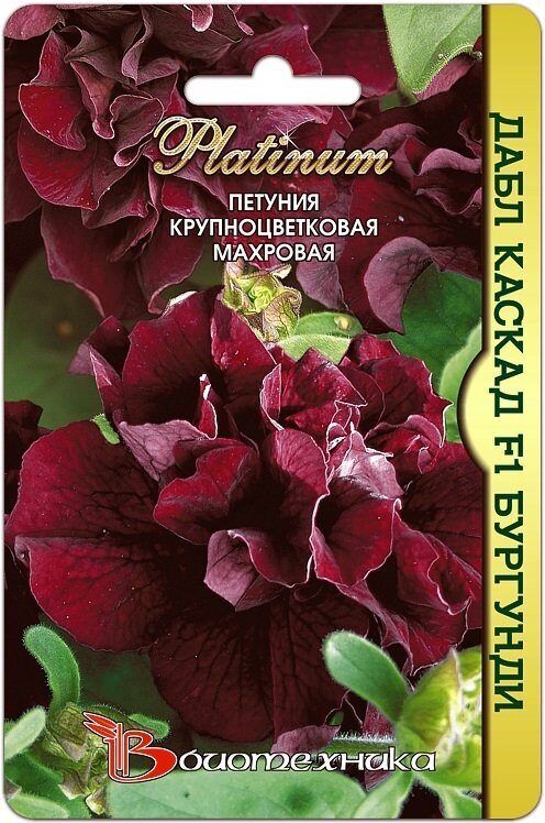 Петуния ДАБЛ КАСКАД F1 Бургунди махровая крупноцветковая однолетник 10шт (Биотехника)
